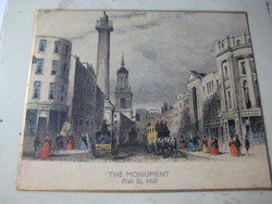 The monument London, / built in memory of the great fire of London, Doric column, mini picture 110 x 90 mm