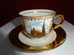 Bavaria német porcelán kávéscsésze + alátét, Wien Stephansdom látképével. Vanneki!