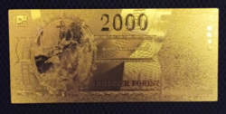 24 kt arany kettőezer forintos bankjegy