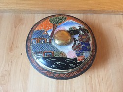 Japán kínai fedeles bonbonier cukortartó porcelán