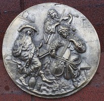 Muzsikusok - bronz falikép