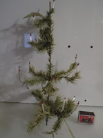 Karácsonyfa - ANTIK - ÜVEG GYERTYÁKKAL 40 x 20 cm - korának megfelelő 