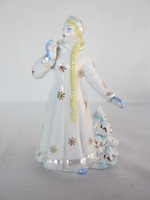 Orosz Dulevo porcelán lány fenyőfával