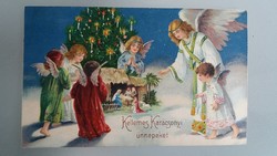 Régi karácsonyi angyalos képeslap 1930 levelezőlap