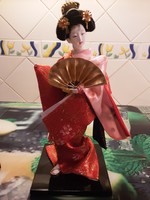 Japanese geisha porcelain doll - sophisticated, delicate workmanship