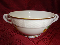 Herendi porcelán, eper mintás erőleves csésze, felső átmérője 11 cm.