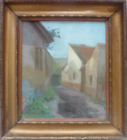 Szalóky s. Marked street picture pastel from 1943 (marked, framed, 37x41 cm) taban?