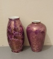 2 db jelzett, Hollóházi, márvány mintás porcelán váza párban eladó