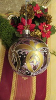 Régi üveg karácsonyfadísz gömb