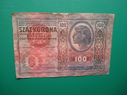 100 korona 1912 Magyarország felülbélyegzéssel!Ritkább!