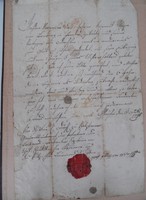 Régi antik levél a 18.sz.-ból viaszpecsétes