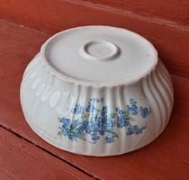 Zsolnay nefelejcses 25 cm-es porcelán pogácsás tál, paraszti dekoráció, nosztalgia 