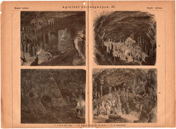 Aggteleki barlangképek III. (1), egyszín nyomat 1885, Magyar Lexikon, Aggtelek, barlang, baradla
