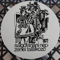 Ferenc Czinke fire enamel picture - enamel picture 1972 folk music meeting in Salgotarján