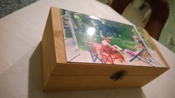 Teafilteres 12 rekeszes doboz-ládika-tároló  21x11x8 cm