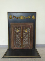 Antik kandalló vas keret réz rátétes kályha előtérrel 3672