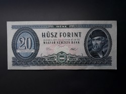20 forint 1975 - Szép állapotú, hajtott retró bankjegy - Ropogós kék papír húszas papírpénz eladó