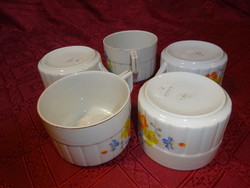 Zsolnay porcelán teáscsésze, antik, pajzspecsétes, sárga/kék virágos. Vanneki!