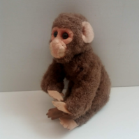 Régi szép állapotú kis méretű majom üveg szemekkel posztó arc és kezek lábak.