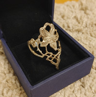 Szecessziós stílusú gyönyörű vintage ezüstgyűrű, jelzett