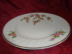 Bolgár porcelán, rózsaszín virágos lapostányér, átmérője 24 cm. Vanneki!