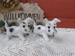 Román porcelán kutyusok kutyus, foxi, kutya ,nipp nosztalgia darab vitrin dísz
