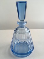 Régi, antik kék italos, dugós üveg, kék palack, kék likőrös üveg dugóval