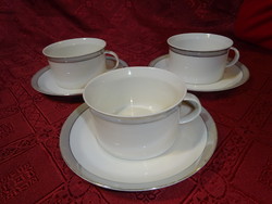 ROSENTHAL  német minőségi porcelán, ezüst szegélyes teáscsésze + alátét. Vanneki!