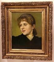 Fiatal lány portréja,olvashatatlan szignó,keretttel : 59 x 51 cm