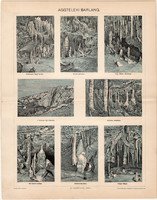 Aggteleki barlang, 1894 (1), egyszín nyomat, eredeti, magyar, Aggtelek, baradla, barlang, terem