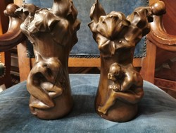 Ádám és Éva kiűzetése a paradicsomból - bronz vázák 
