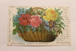 Antik levelezőlap, képeslap, újévi üdvözlőlap, 1902