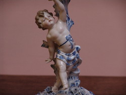 Drezdai figurális porcelán petróleum lámpa