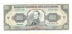 100 sucres 1991 3. Ecuador UNC