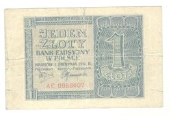 1 zloty zlotych 1941 Lengyelország