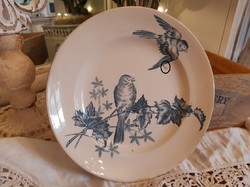 Meseszép, madaras antik BOCH tányér 24 cm