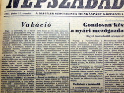 1965 június 12  /  NÉPSZABADSÁG  /  Régi ÚJSÁGOK KÉPREGÉNYEK MAGAZINOK Ssz.:  14865