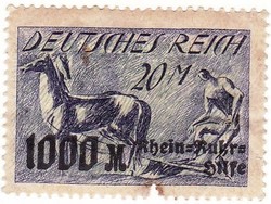 Német birodalom félpostai bélyeg 1923
