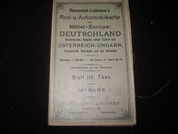 Old Austrian map, Taus area, 39 x 31 cm, good condition
