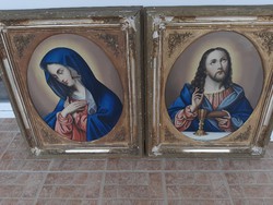 Szentkèpek párban biedermeier 1800 körül  85 x 72 cm