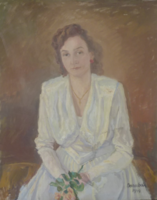 Női portré, 1949 - olaj, vászon, "Barabás" jelzéssel