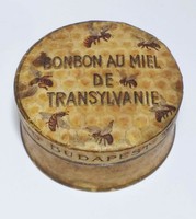 Szép állapotú GERBEAUD méz cukorkás fémdoboz 1920-30