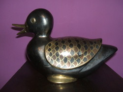 Bronze duck with fire enamel decoration