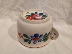 Folk painted hard earthenware thick-walled koma mug koma cup