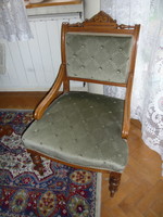      ​2 db   barokk fotel,  zöld bársony kárpittal