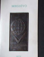 Világtakarékossági Nap 1971 meghívó - lemez plakettel