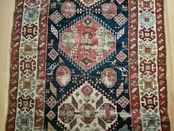 220 x 100 cm antik 1880 Kazak kézi csomózasu szőnyeg eladó