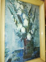 Vati József :Fehér virág  63/40 cm