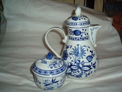 Vintage onion pattern teapot and sugar bowl