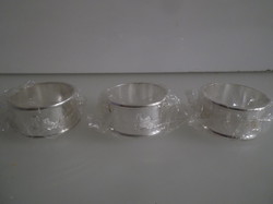 SZALVÉTAGYŰRŰ - 3 db - EZÜSTÖZÖTT - ÚJ - CICÁS - GRAVÍROZOTT  - 4 x 2 cm